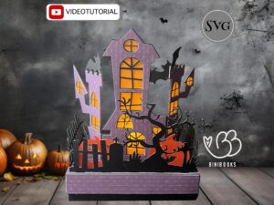 Geschenkbox Halloween SVG Datei, Plotterdatei, SVG Schneidedatei 3D Geschenk * mit Videoanleitung